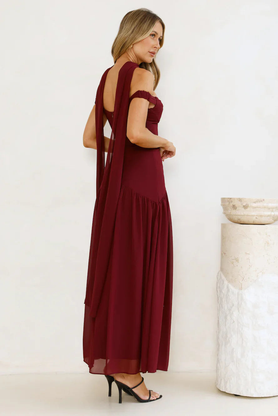 The Style Spotlight Off Shoulder Maxi Dress