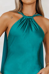 Golden Empress Satin Maxi Dress