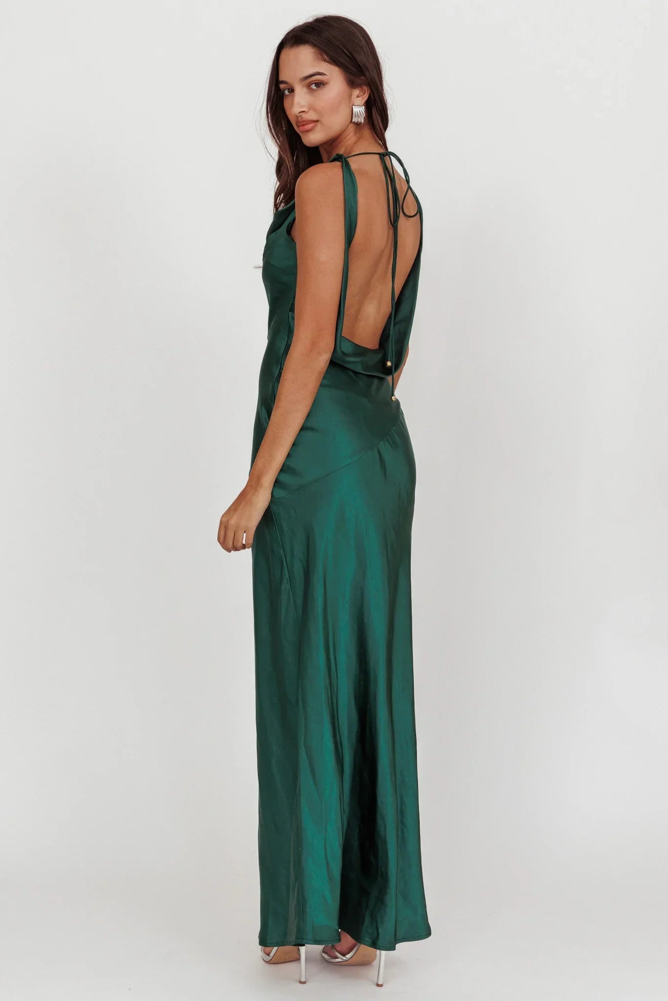 Cassiopeia Open Back Maxi Dress Forest Green