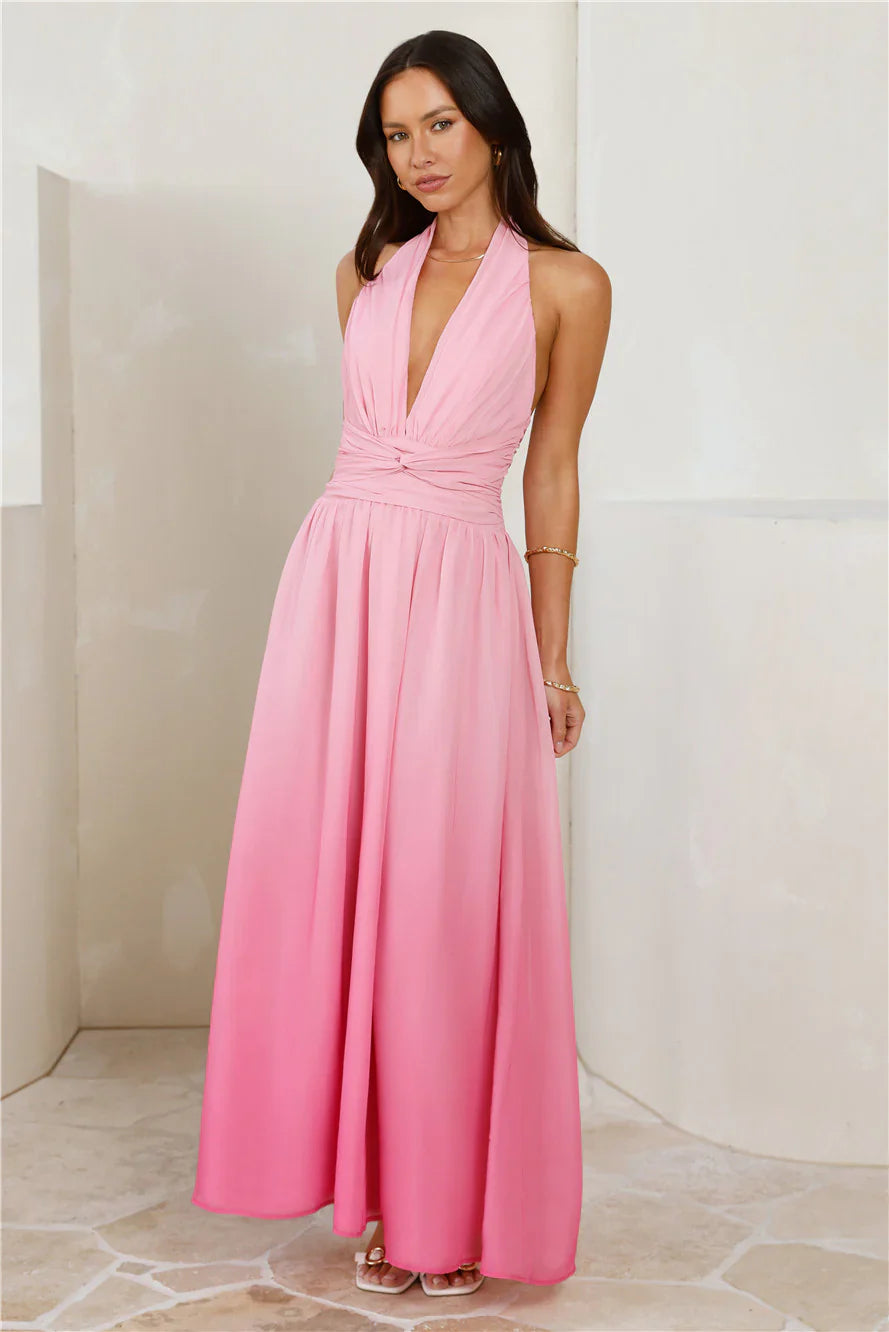 Kiss And Tell Halter Maxi Dress