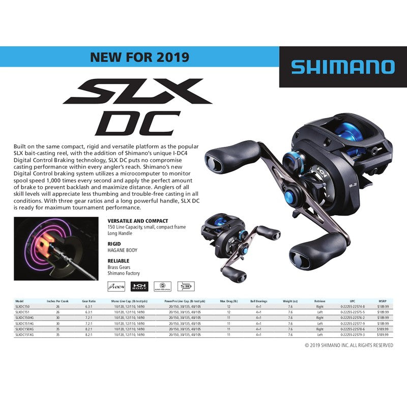 Shimano SLX 150 DC Baitcasting Reels