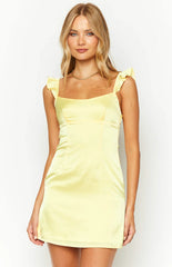 Marigold Muse Yellow Satin Mini Dress