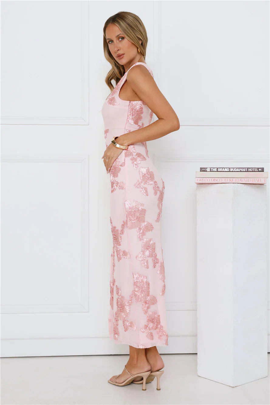 Billions Off Shoulder Mesh Maxi Dress