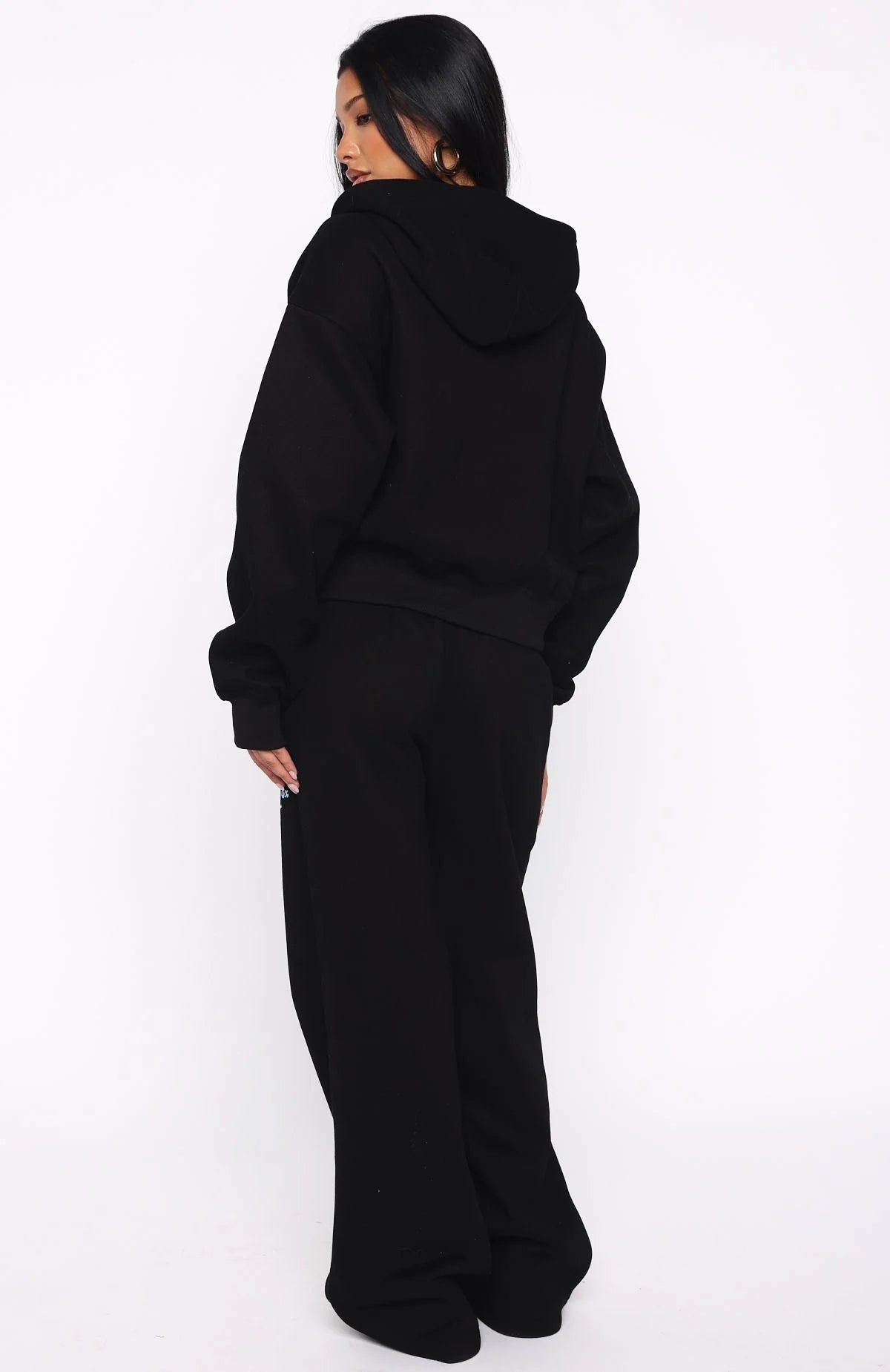 Through Thick And Thin Wide Leg Sweatpants Black
