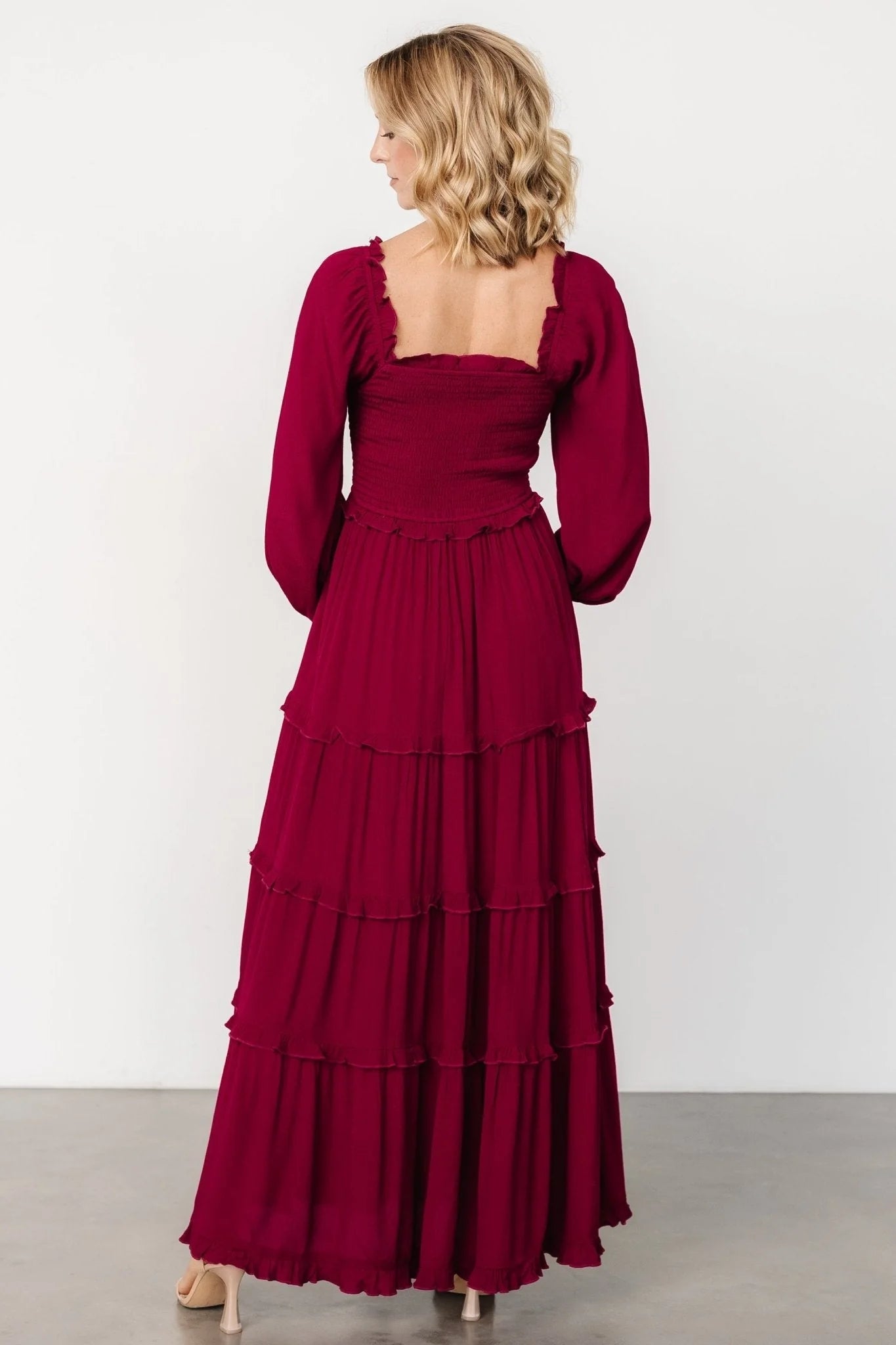Lana Smocked Maxi Dress | Merlot