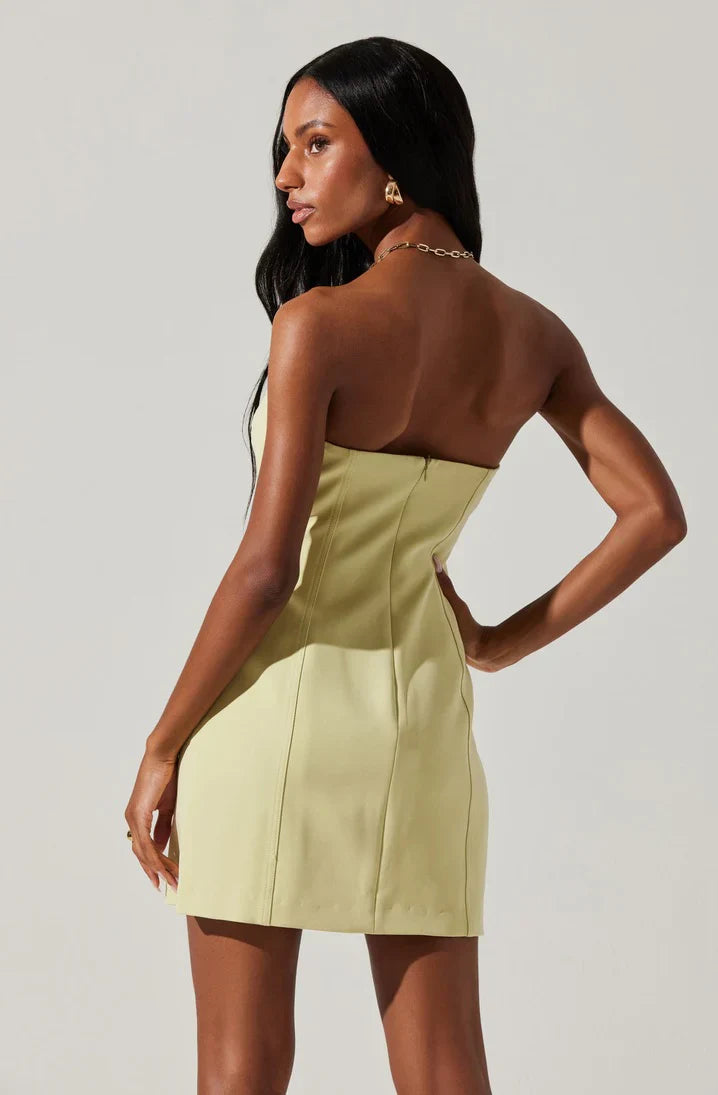 Yellow Wrap Mini Mekhi Dress