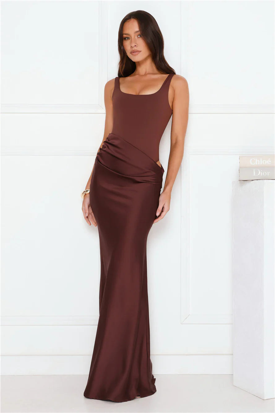 Effortlessly Yours Satin Maxi Dress