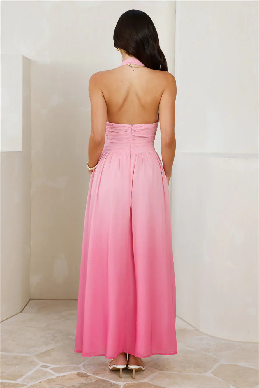 Kiss And Tell Halter Maxi Dress