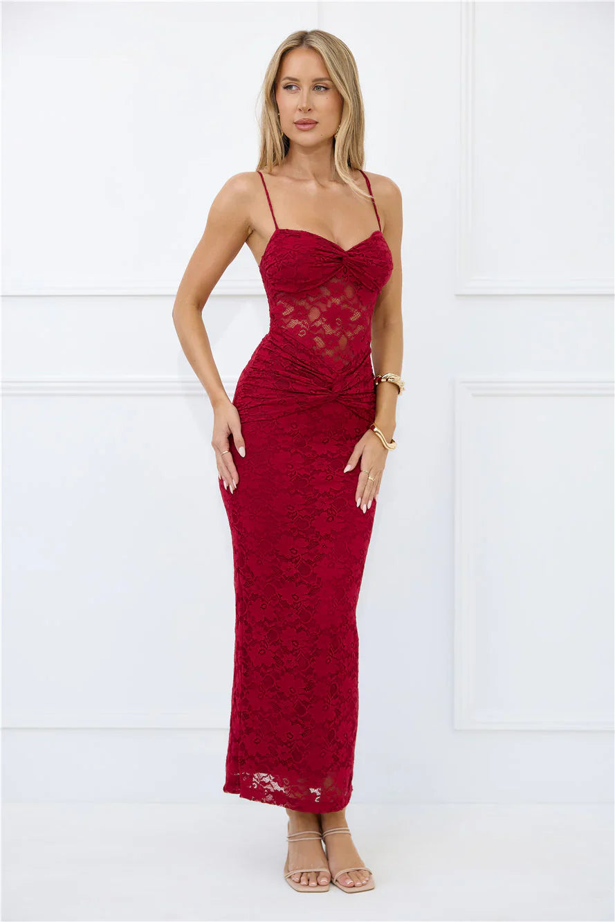 Chic After Dark Lace Maxi Dress