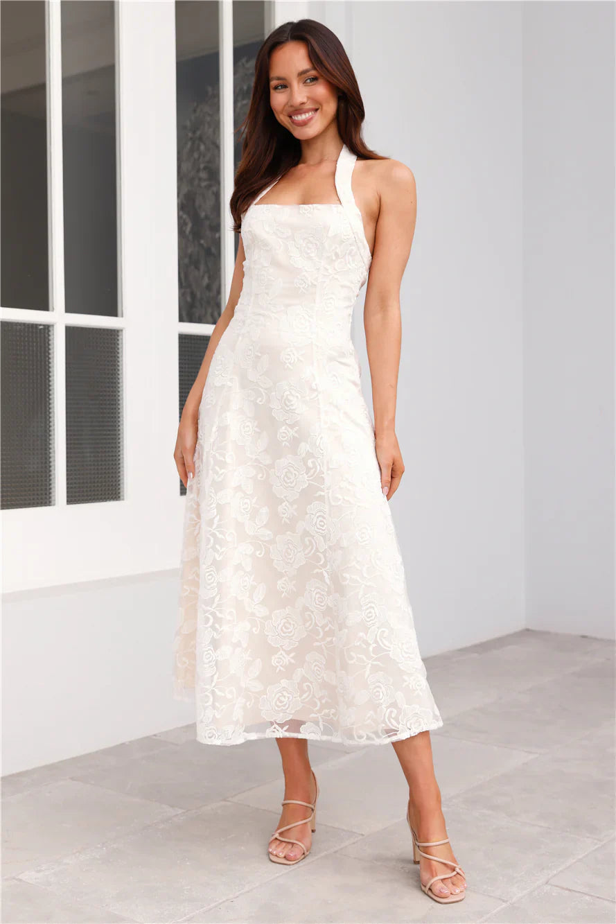 Disco Daze Halter Midi Dress