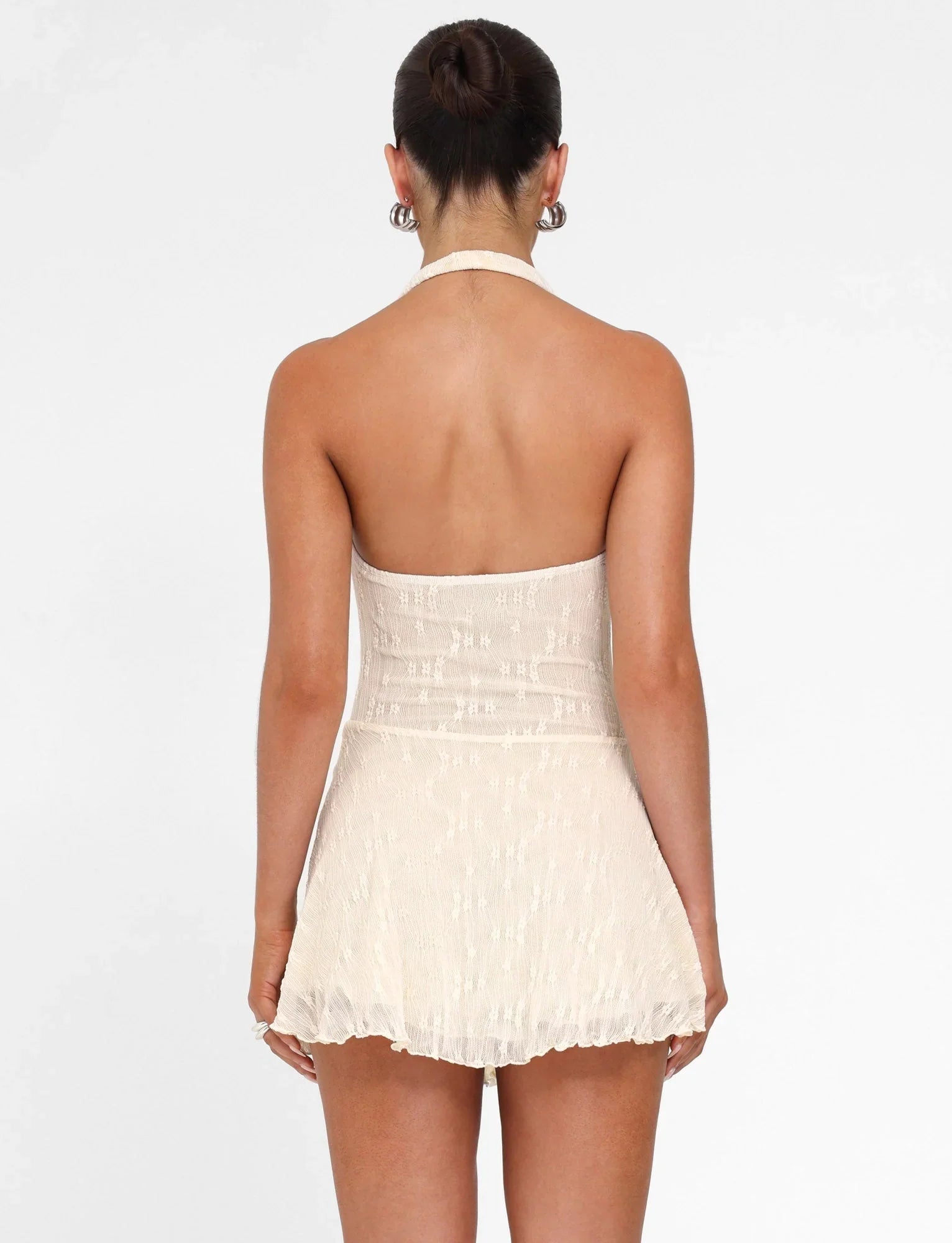 Fiorella Mini Dress - White : Lace : Cream