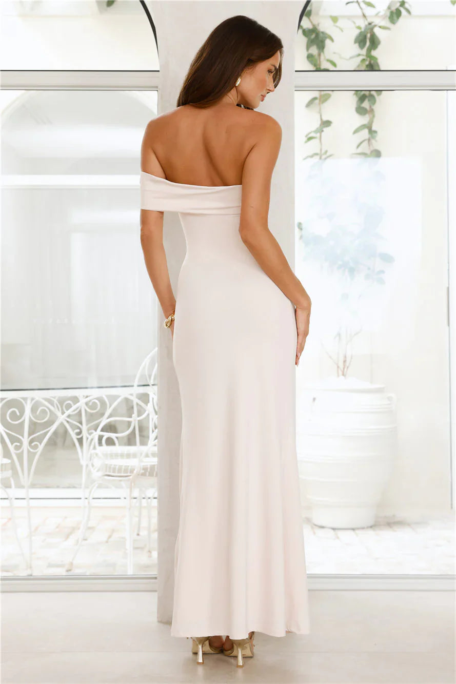 Lavish Luxe Off Shoulder Maxi Dress