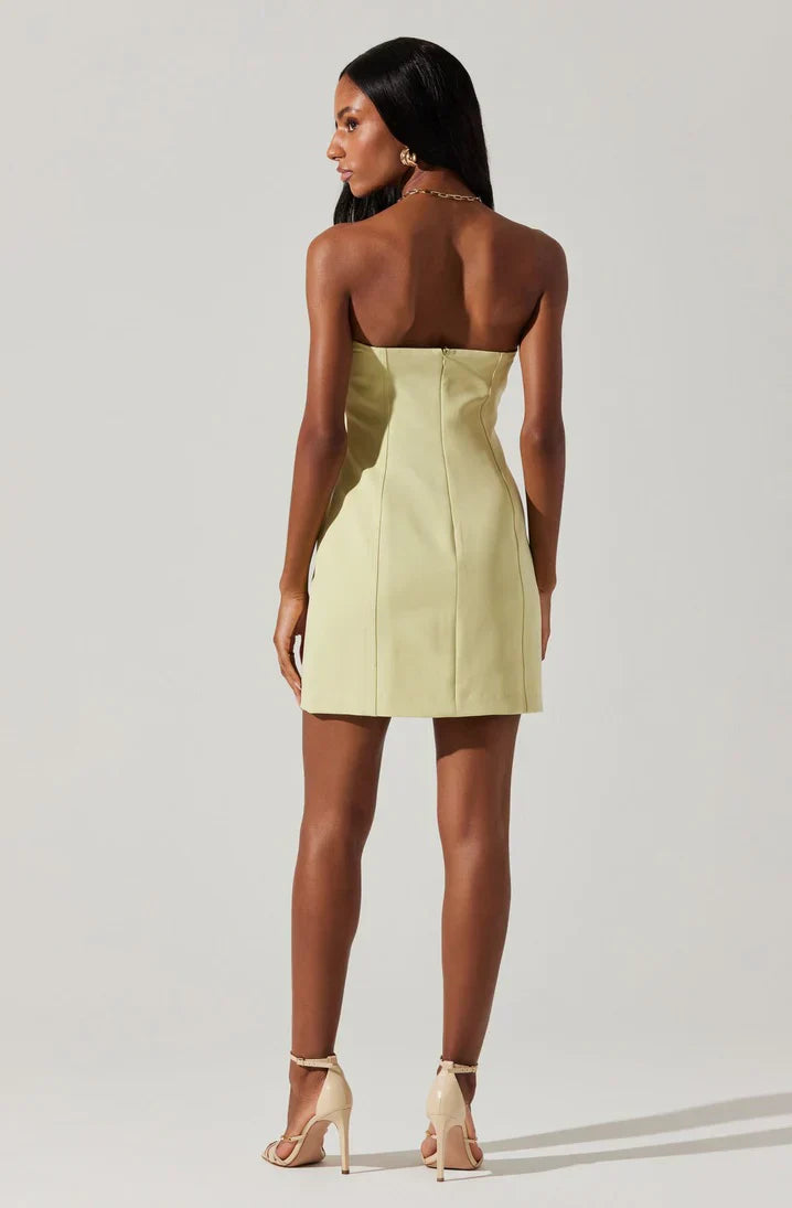 Yellow Wrap Mini Mekhi Dress
