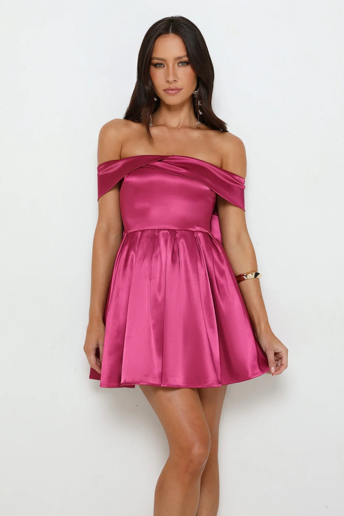 Luxe Language Off Shoulder Mini Dress