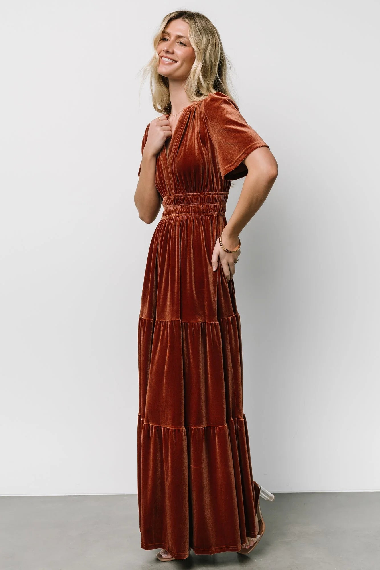 Artemis Velvet Maxi Dress | Dark Spice